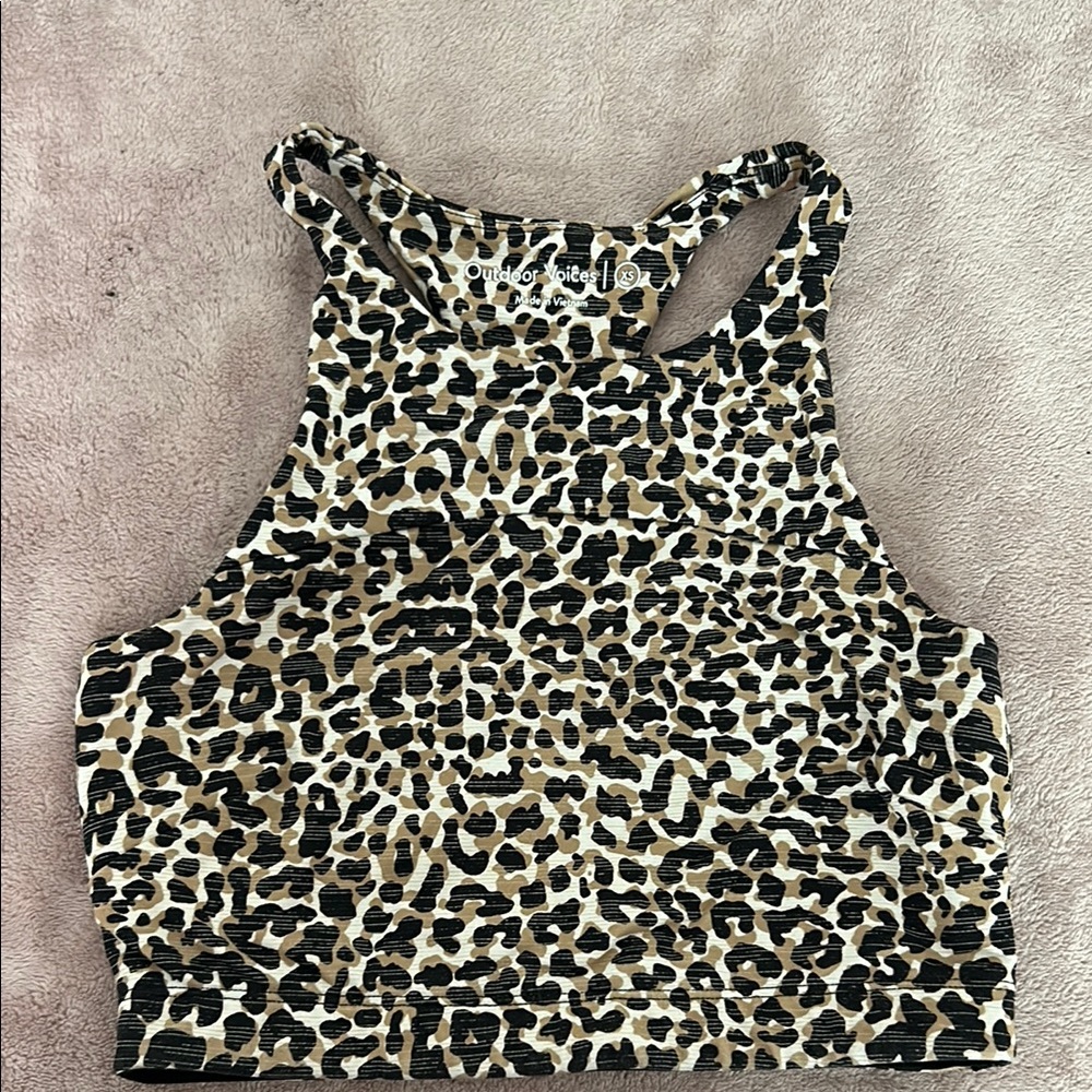 Outdoor Voices Cheetah print sports bra
